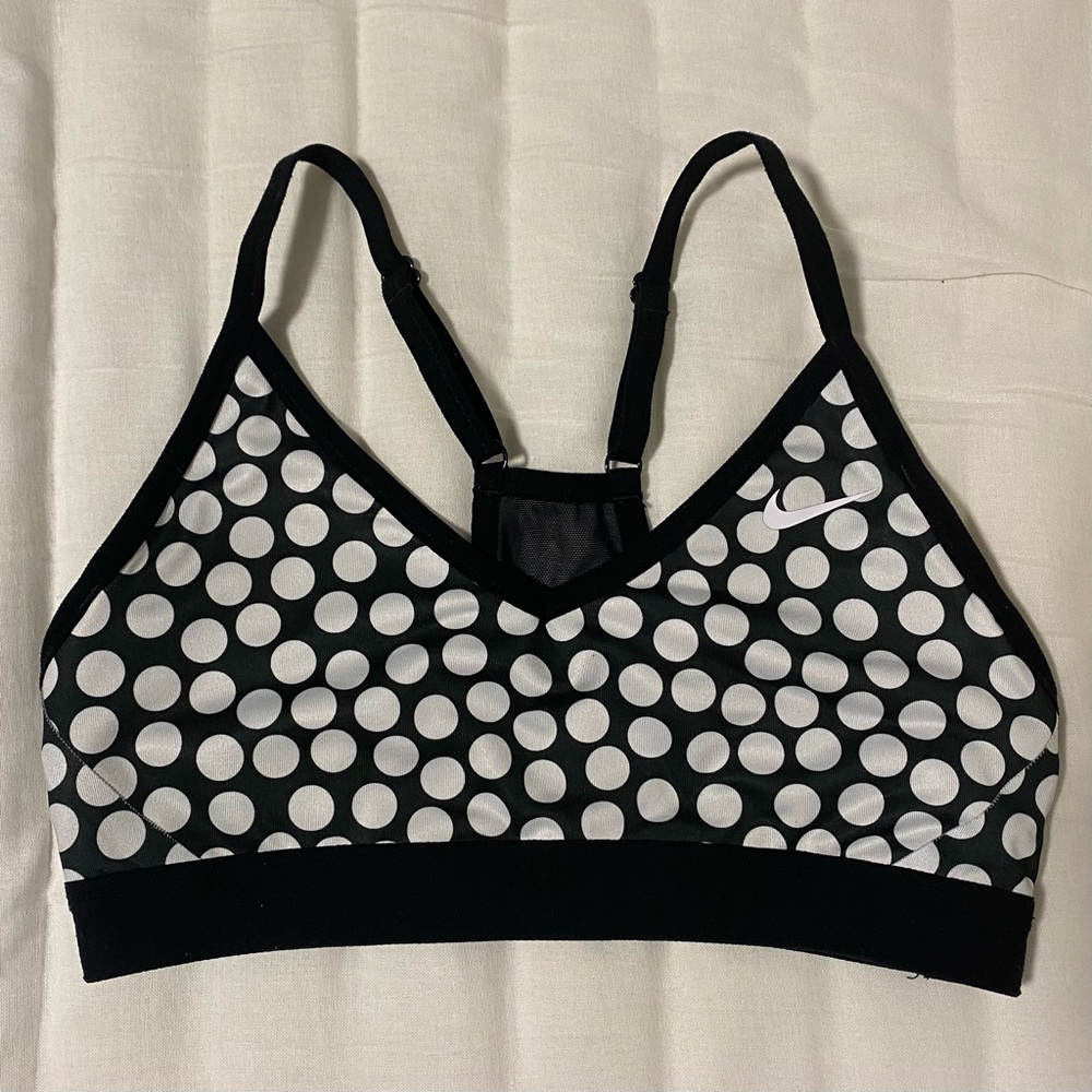 Nike Poka Dot Black & White Sports Bra Small
